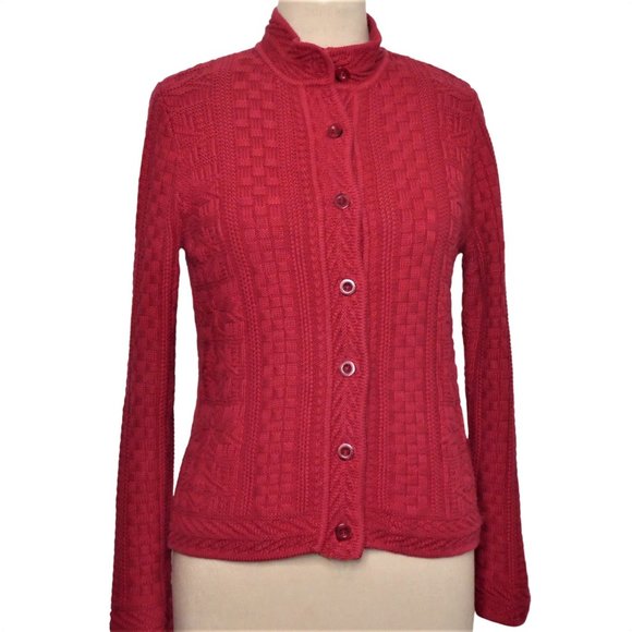 L.L. Bean 100% Cotton  Chunky Knit  Cardigan  Sweater Size S - Picture 1 of 9